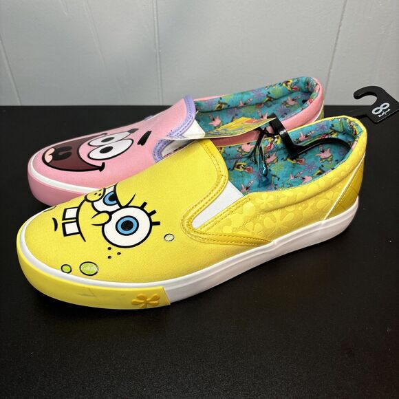 SpongeBob Squarepants & Patrick Slip On Canvas Sneaker Shoes Size 8.5 New - Picture 5 of 9
